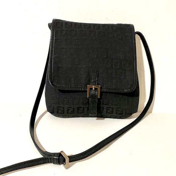 Fendi FF Zucca Logo Zucchino Monogram Canvas Shoulder Bag Purse Vintage Y2K 90's - Picture 3 of 16